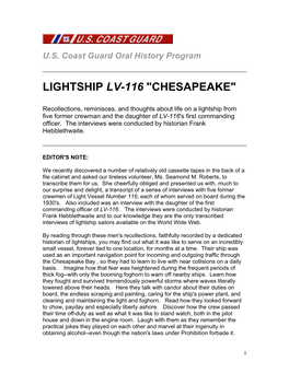 Lightship Lv-116 "Chesapeake"