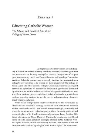 Educating Catholic Women the Liberal and Practical Arts at the College of Notre Dame