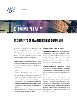 Tax Benefits of Spanish Holding Companies.Pdf