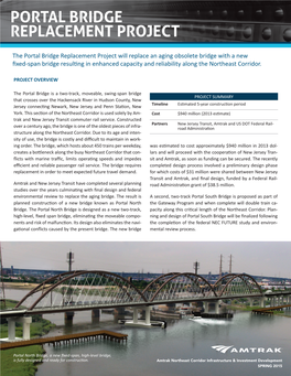 Portal Bridge Fact Sheet Summer 2015V2.Indd
