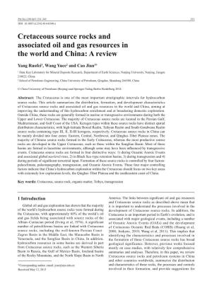 Cretaceous Source Rocks and Associated Oil and Gas Resources in the World and China: a Review