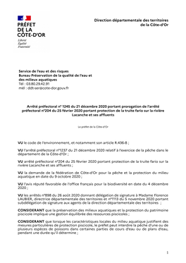 Direction Départementale Des Territoires De La Côte-D'or 1