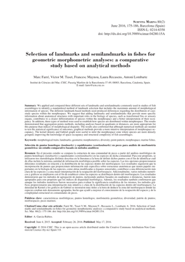 Selection of Landmarks and Semilandmarks in Fishes for Geometric Morphometric Analyses: a Comparative Study Based on Analytical Methods