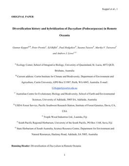 Diversification History and Hybridization of Dacrydium (Podocarpaceae) in Remote