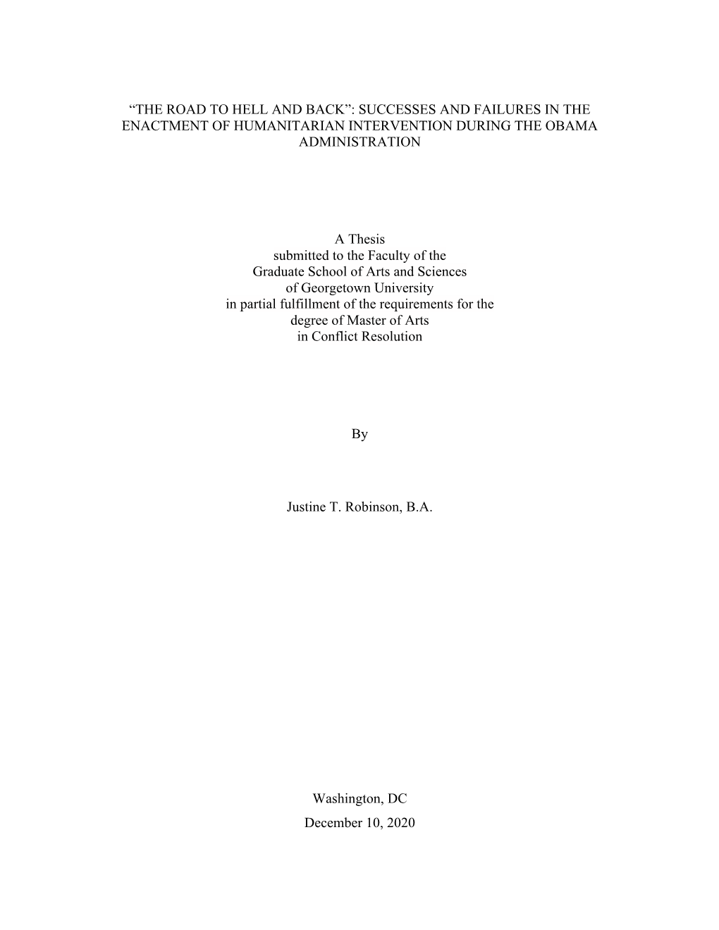 Successes and Failures in the Enactment of Humanitarian Intervention During the Obama Administration