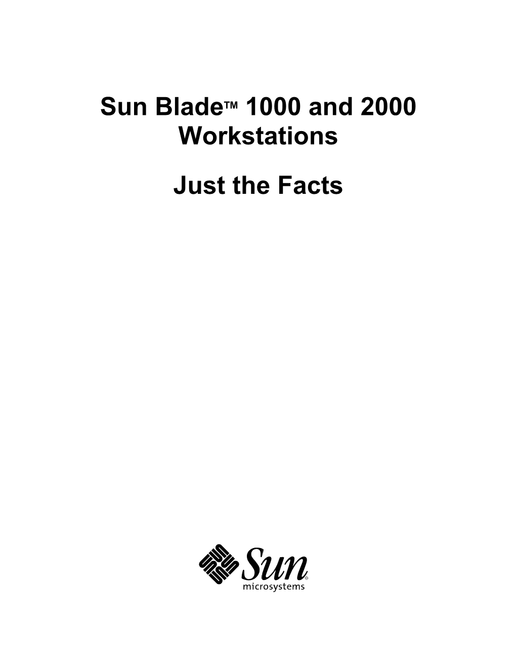 Sun Blade 1000 and 2000 Workstations