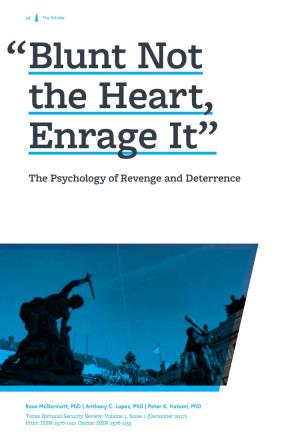 The Psychology of Revenge and Deterrence