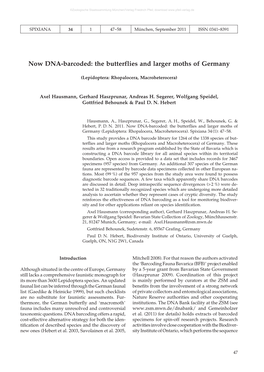 Now DNA-Barcoded: the Butterflies and Larger Moths of Germany