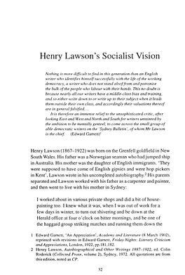 Henry Lawson's Socialist Vision