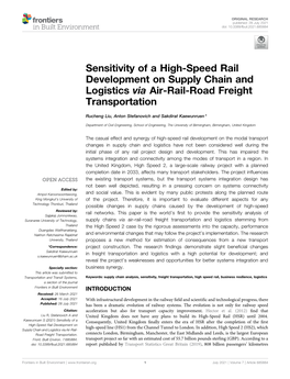 Sensitivity of a High-Speed Rail Development on Supply Chain and Logistics Via Air-Rail-Road Freight Transportation