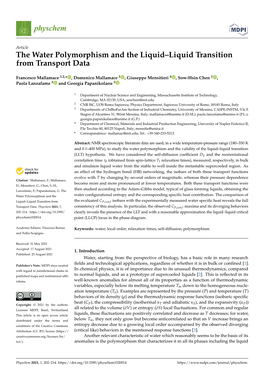 The Water Polymorphism and the Liquid–Liquid Transition from Transport Data