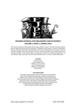 Erasmus Journal for Philosophy and Economics Volume 9, Issue 1, Spring 2016