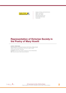 Representation of Victorian Society in the Poetry of Mary Howitt