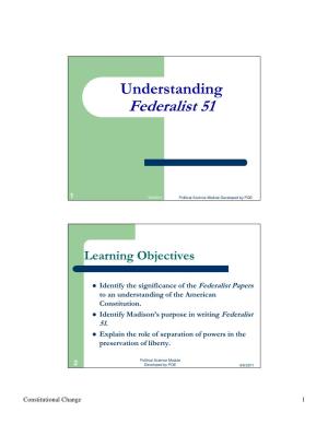 Understanding Federalist 51