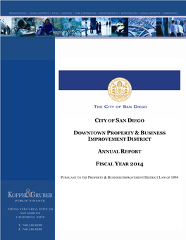 City of San Diego Downtown Property & Business Improvement District