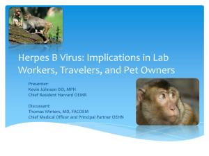 Herpes B Virus: Implications in Lab Workers, Travelers, and Pet Owners