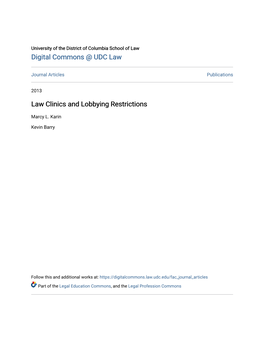 Law Clinics and Lobbying Restrictions