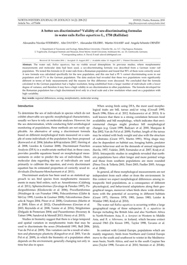 Validity of Sex Discriminating Formulas in Water Rails Rallus Aquaticus L