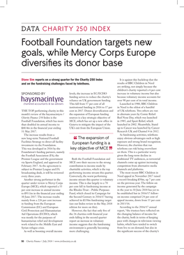 Football Foundation Targets New Goals, While Mercy Corps Europe Diversifies Its Donor Base