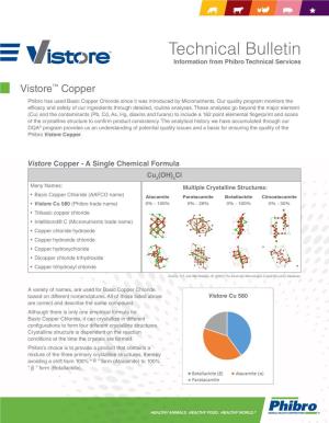 Vistore™ Copper Phibro Has Used Basic Copper Chloride Since It Was Introduced by Micronutrients