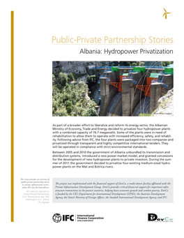 Public-Private Partnership Stories Albania: Hydropower Privatization