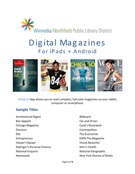 Digital Magazines for Ipads + Android