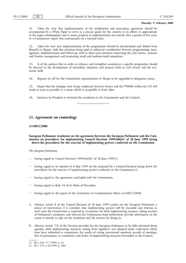 11. Agreement on Comitology