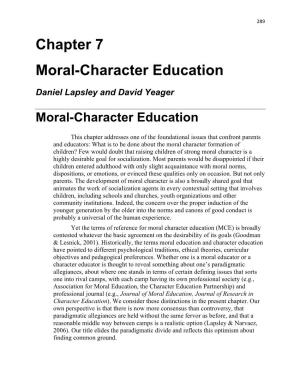 Chapter 7 Moral-Character Education