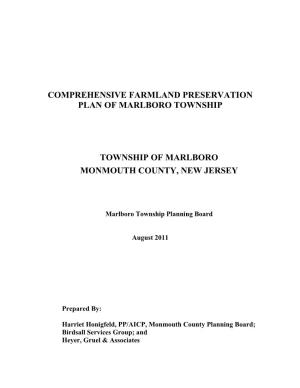 Comprehensive Farmland Preservation Plan of Marlboro Township