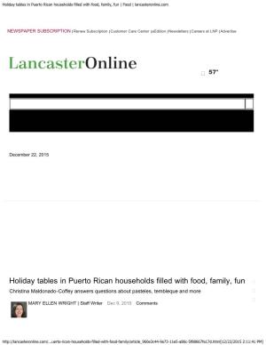 Holiday Tables in Puerto Rican Households Filled with Food, Family, Fun | Food | Lancasteronline.Com