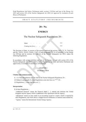 The Nuclear Safeguards Regulations 20