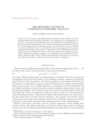 The Recursive Nature of Cominuscule Schubert Calculus