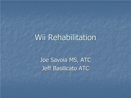 Wii Rehabilitation