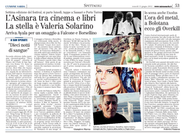 L'asinara Tra Cinema E Libri La Stella È Valeria Solarino