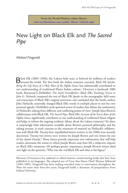 New Light on Black Elk and the Sacred Pipe