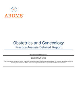 Obstetrics and Gynecology Practice Analysis Detailed Report