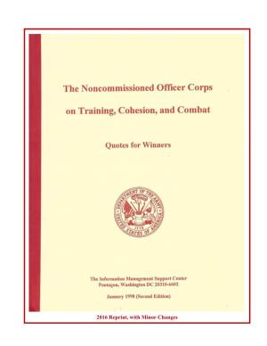The Noncommissioned Officer Corps on Training, Cohesion, and Combat (1998)