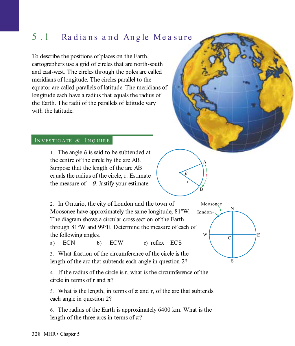 5.1 Radians and Angle Measure