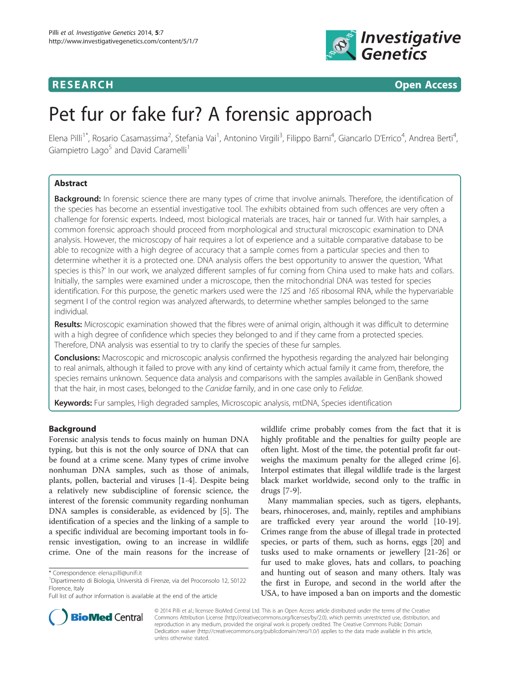 Pet Fur Or Fake Fur? a Forensic Approach
