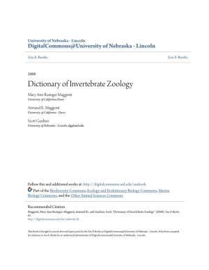 Dictionary of Invertebrate Zoology Mary Ann Basinger Maggenti University of California-Davis