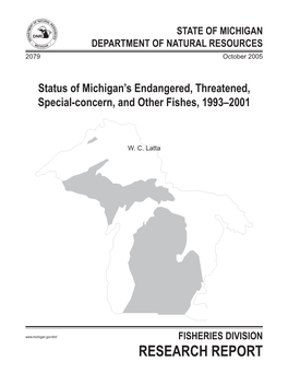 Status of Michigan's Endangered, Threatened, Special-Concern, And