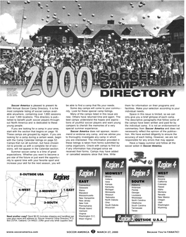 2000 Soccer Camp Directory