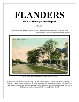 FLANDERS Hamlet Heritage Area Report