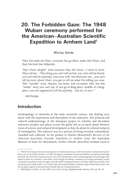 The 1948 Wubarr Ceremony Performed for the American–Australian Scientific Expedition to Arnhem Land1