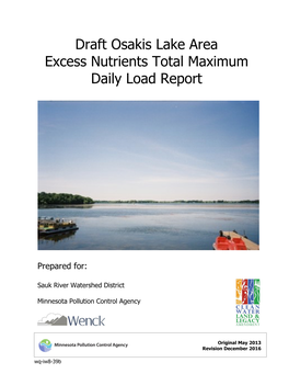Draft Osakis Lake Area Excess Nutrients Total Maximum Daily Load Report