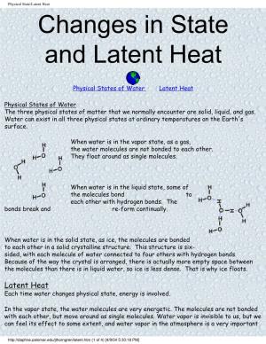 Changes in State and Latent Heat