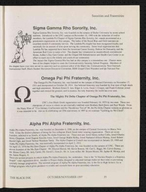 Sigma Gamma Rho Sorority, Inc. Omega Psi Phi Fraternity, Inc. Alpha