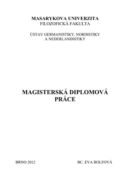 Magisterská Diplomová Práce