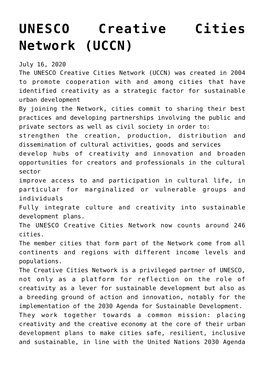 UNESCO Creative Cities Network (UCCN)