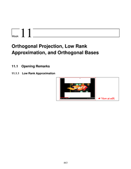 Orthogonal Projection, Low Rank Approximation, and Orthogonal Bases